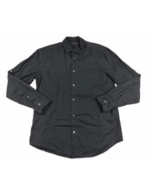 John Varvatos Long Sleeve Button Up Shirt Cotton Geometric Black Size S
